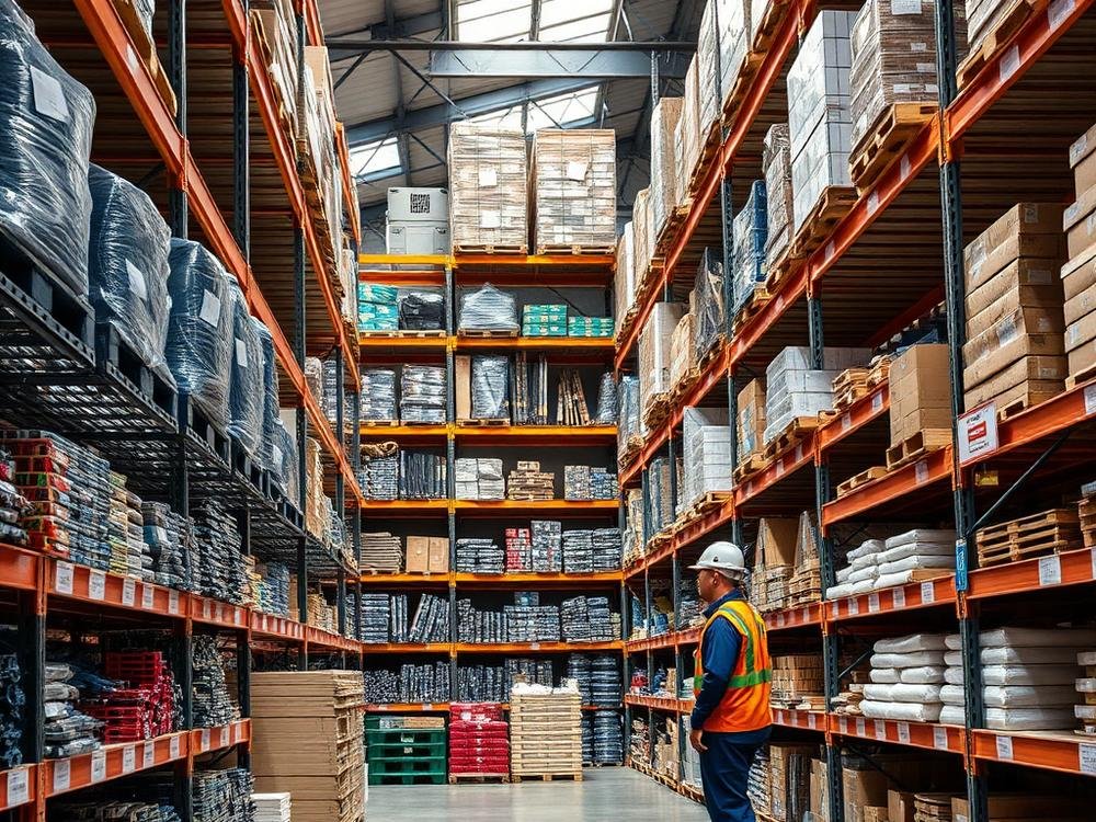 Blue Dolphin warehouse stocked with fasteners and building materials